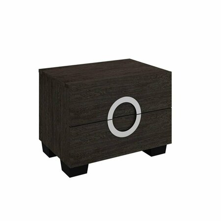 OCEANTAILER Home Roots Beddings  Refined High Gloss Nightstand, Grey - 18 in. 329647
